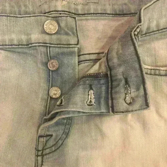 7 For All Mankind Bleached White Washed Distressed Mom Shorts size 30 Acid Wash - Picture 6 of 11